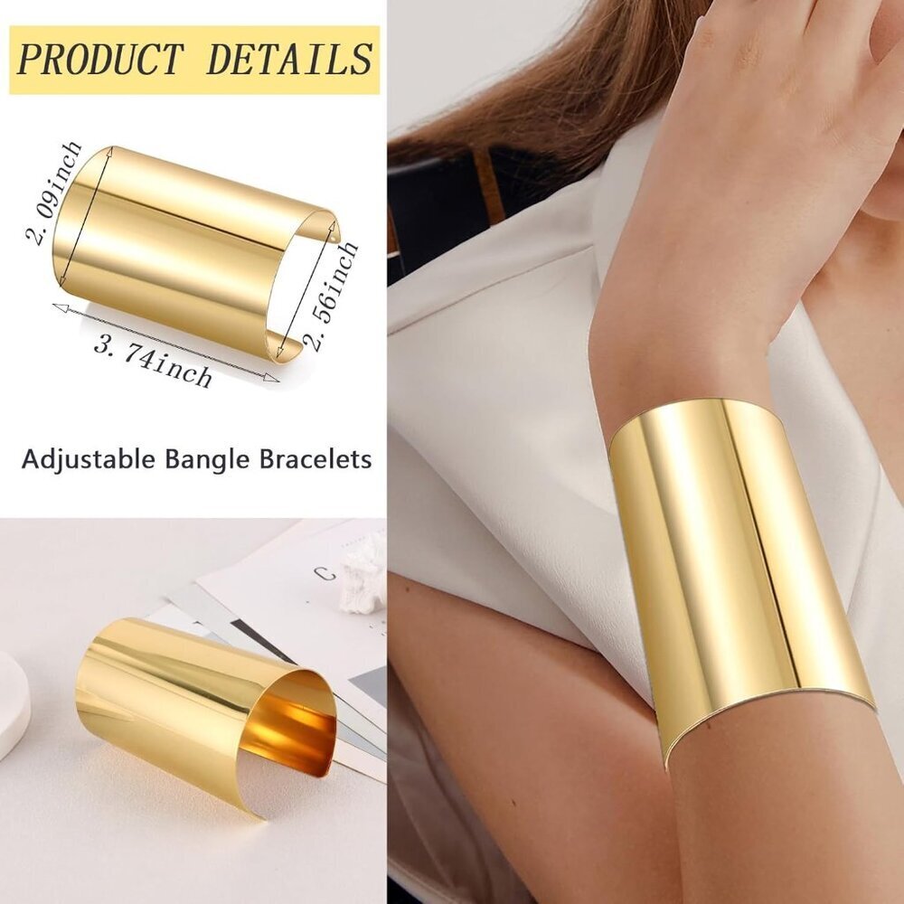 Minimalist Open Cuff Bracelets Set - Adjustable W… - image 2